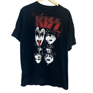 KISS Liquid Blue 2013 Black Graphic Band T-Shirt Large